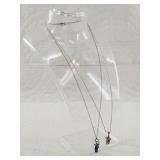 Two vintage sterling silver necklaces with pendant