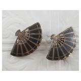 Vintage Chinese sterling silver clip on earrings i