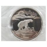 1989 A State of Alaska coin 1 troy oz. .999 featur