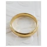 14kt Gold band size 8, weight is 1.34 grams