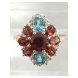 10kt Gold and gemstone ring size 8 1/4, total weig