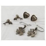 3 Pairs of sterling silver earrings