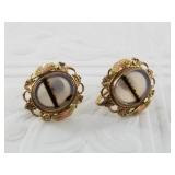 12kt Gold fill screw back earring set with 10kt go