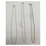 3 Sterling silver chains, total weight is 8.88 gra