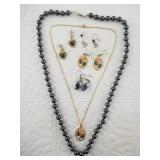 Several pieces of Hematite jewelry