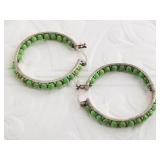 Sterling silver and green turquoise earrings