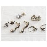 4 Pairs of sterling silver earrings