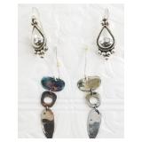 2 Pairs of sterling silver earrings 18.9 grams tot