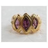 Sterling silver ring: with sapphire and gold plati