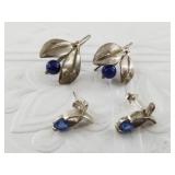 2 Pairs of sterling silver vintage earrings