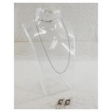 Beautiful pair of sterling silver, pearl and ameth