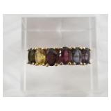 14kt Gold and assorted gemstone ring size 8, total