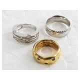 3 Sterling silver rings: sizes 6, 4, 4