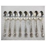 8 Sterling silver antique spoons, total weight is