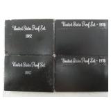 4 Assorted US Proof sets:  1982 x2, 1976 x2