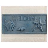 Cast iron "Welcome" sign
