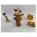 Several Garfield figurines and a Christmas ornamen