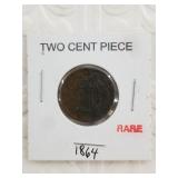 1864  2cent coin