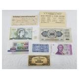 Assortment of older foreign currency: 1960s Korea,