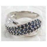 Sterling silver ring: with sapphire size 8