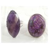 2 Sterling silver rings: sizes 7, 7