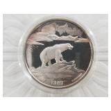 1989 A State of Alaska coin 1 troy oz. .999 featur