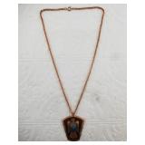 Copper and turquoise Thunderbird necklace