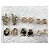 Six pair of clip on earrings