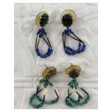 2 Incredibly delicate pairs of hand beaded Alaskan