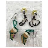 2 Pairs of Alaskan hand made earrings with a very