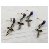 2 Pairs of sterling silver vintage earrings