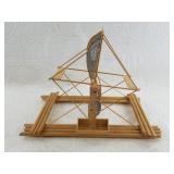 Lovely small wood mockup of an Athabaskan fish whe