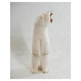 Vintage standing ivory polar bear executed in olde