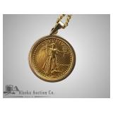 1987 $5 Gold coin, 1/1oth of OZT of .917 gold (22K