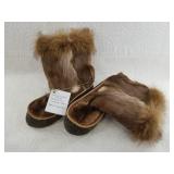 Hand made pair of caribou muk luks, traditionally