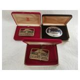 Assorted Iditarod jewelry: Ltd edition buckles, pe