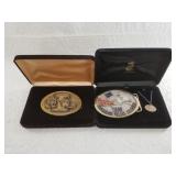 Assorted Iditarod jewelry: Ltd edition buckles, pe