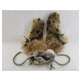 Pair of musher's mittens made with spotted seal sk