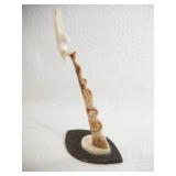 J. Waghiyi Jr.  Beautiful ivory carving of an eagl