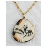 Larry Nayapuk scrimmed ancient ivory pendant with