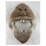 Fabulous whalebone mask carved into a very express