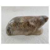 Small soapstone carving of a seal, 7' long