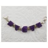 Sterling silver and druzy glass bracelet