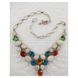 Sterling silver and semi-precious stone necklace