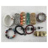Several stretch bracelets