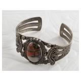 Antique silver pawn bracelet  with natural stone c