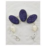 Sterling silver and Druzy glass bracelet