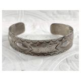 Antique silver Navajo pawn cuff bracelet