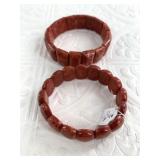 2 Natural stone stretch bracelets