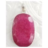 Sterling silver and ruby pendant